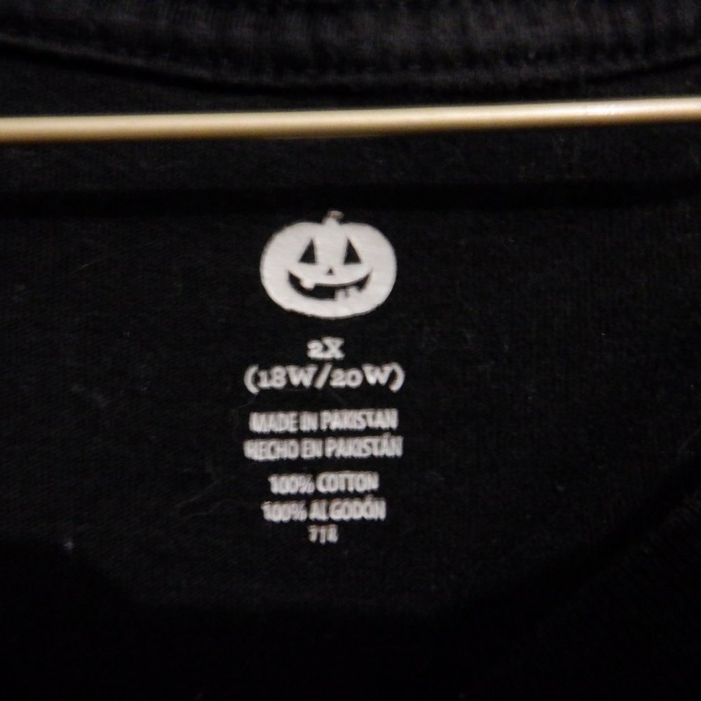 Happy Halloween Ladies Shirt 2X (18W - 20W) Black Purple Orange Gold Shimmer - Picture 8 of 15